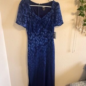 DKNY Blue Animal Print Maxi Dress